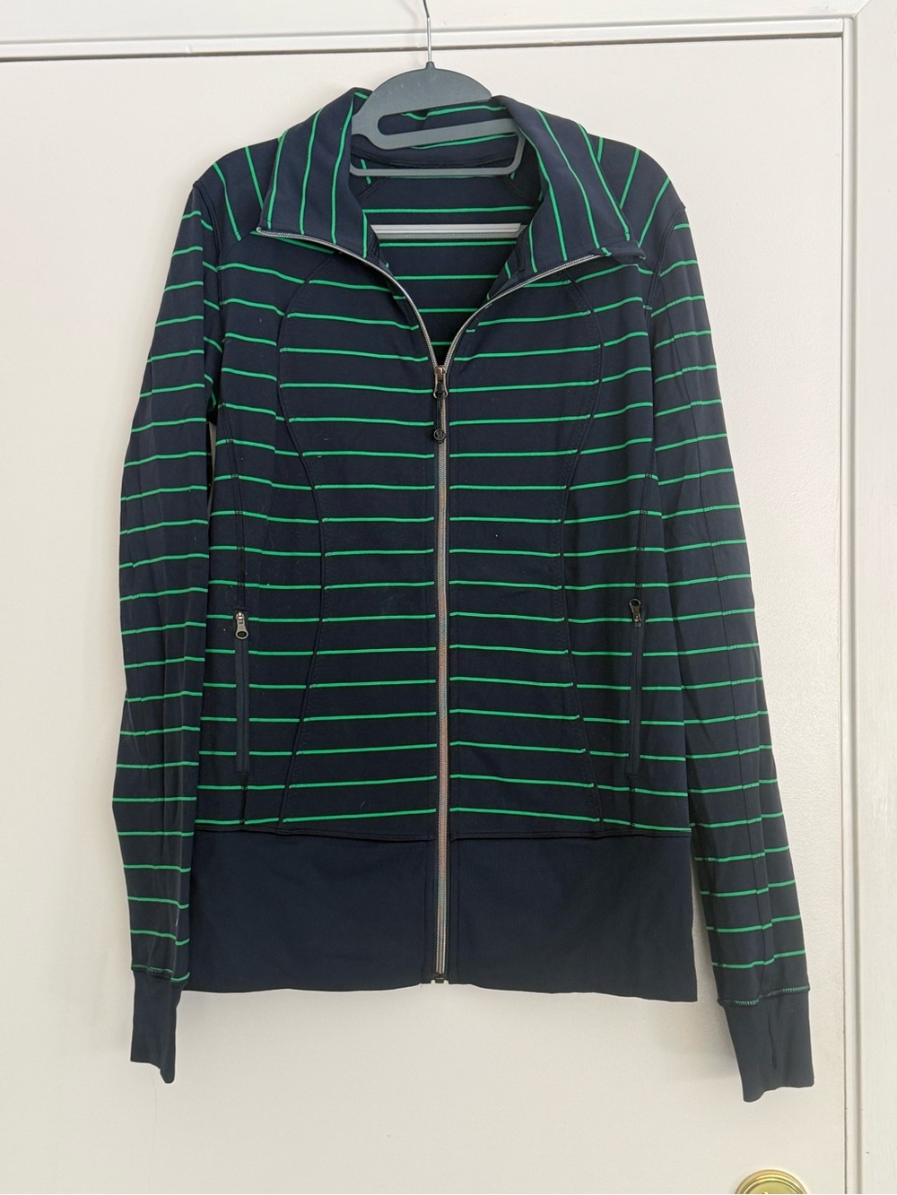 lululemon athletica Navy Jacket with Green Stripes
